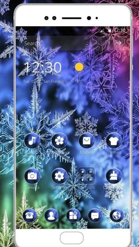 Color Transparent Ice Flower Theme❄ स्क्रीनशॉट 2