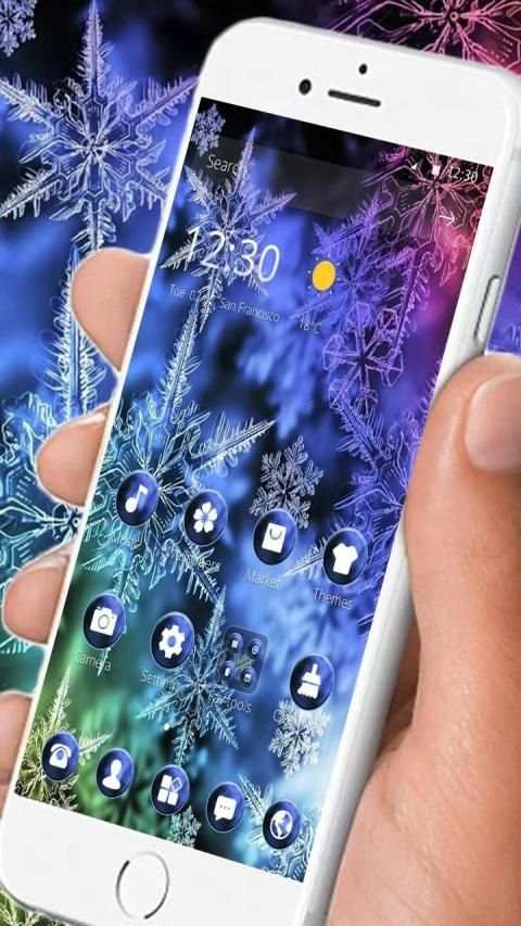 Color Transparent Ice Flower Theme❄ स्क्रीनशॉट 3