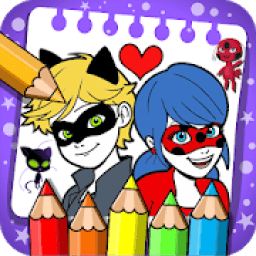Ladybug coloring miracul cat आइकन