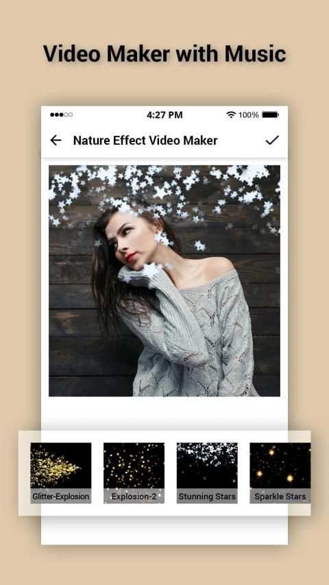 Glitter Photo Effect Video Maker with Music स्क्रीनशॉट 1