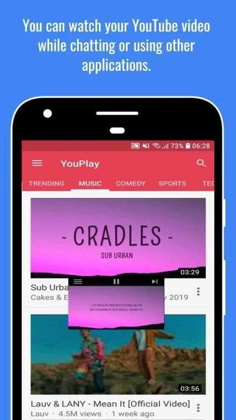 YouPlay - Floating YouTube Player 1 تصوير الشاشة
