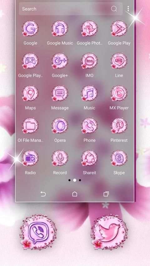 Pink Flower Launcher Theme स्क्रीनशॉट 2