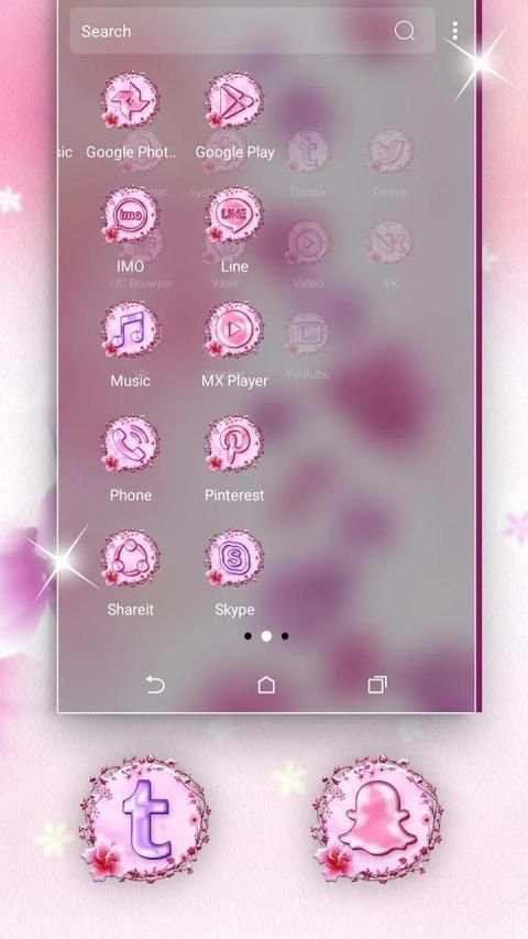 Pink Flower Launcher Theme स्क्रीनशॉट 3