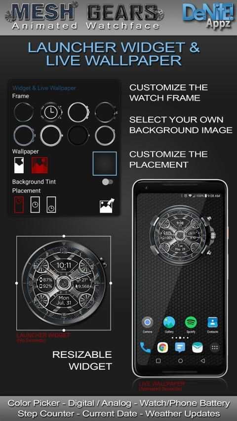Mesh Gears HD Watch Face Widget & Live Wallpaper स्क्रीनशॉट 29