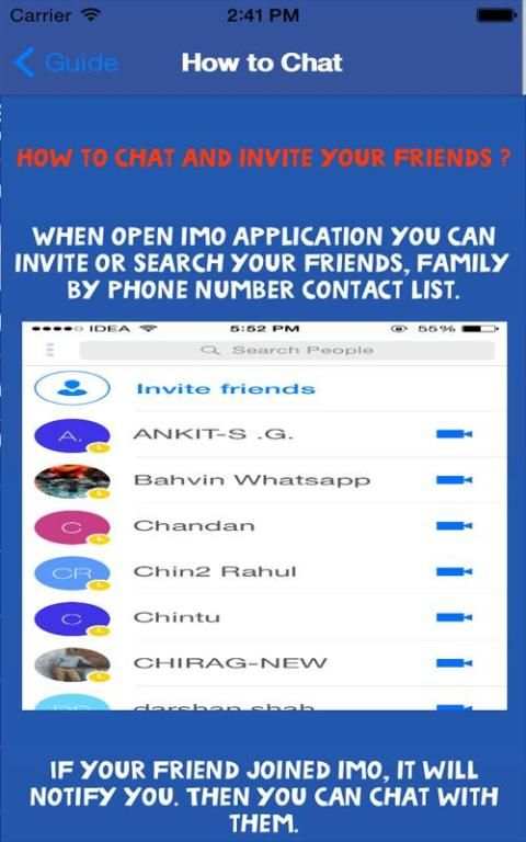 new imo advice Video Chat & random tips screenshot 1