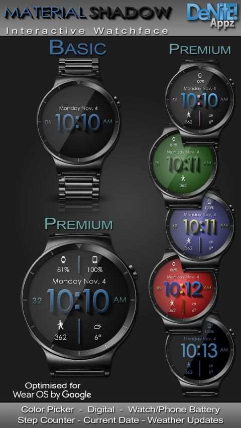 Material Shadow HD WatchFace Widget Live Wallpaper screenshot 16
