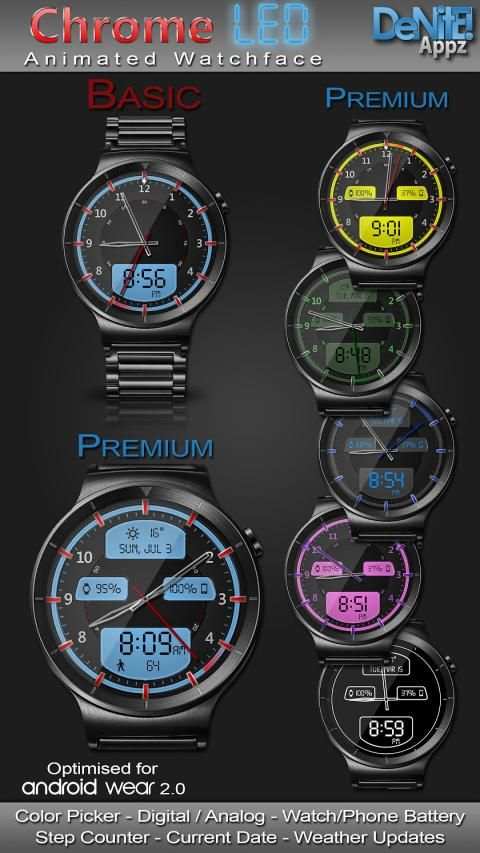 Chrome LED HD Watch Face Widget & Live Wallpaper screenshot 16