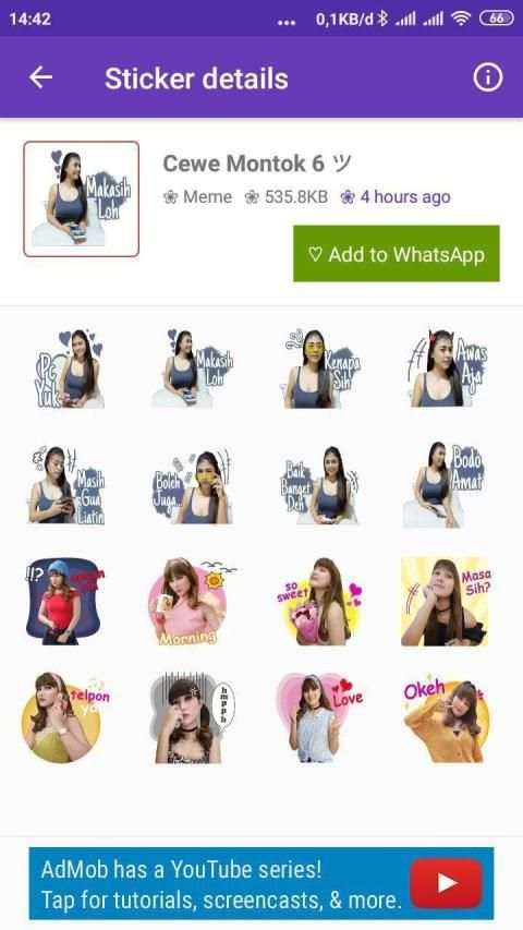 Stiker Cwe Montok Buat WA screenshot 1