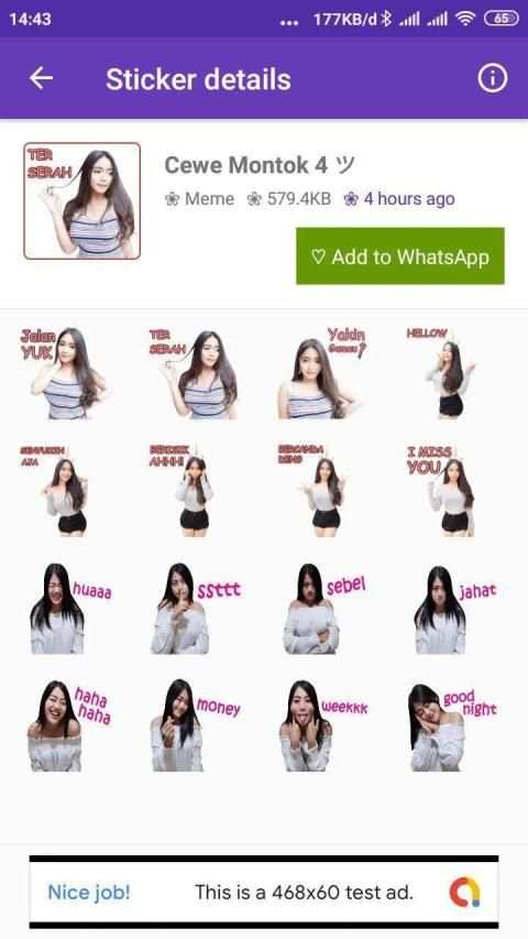 Stiker Cwe Montok Buat WA screenshot 5