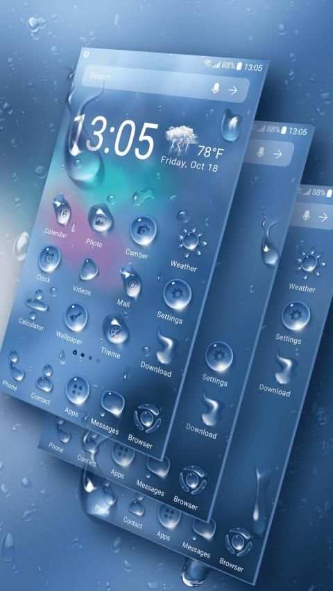 2019 Raindrops Launcher Theme स्क्रीनशॉट 6