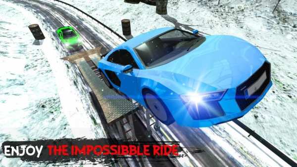 Speed Car Crazy Stunts – Extreme Snow Racing स्क्रीनशॉट 1