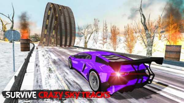 Speed Car Crazy Stunts – Extreme Snow Racing स्क्रीनशॉट 5