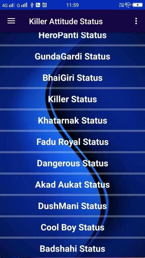 Killer Status - किलर Attitude स्टेटस Shayari Hindi स्क्रीनशॉट 6