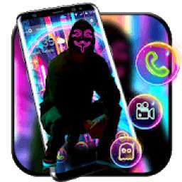 Neon Mask Cool Man APUS Launcher Theme