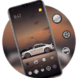 Luxury elegant white racing cool car theme आइकन