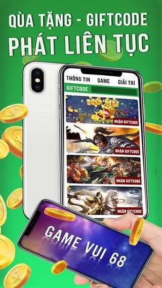 Game vui 68 - Cổng game giải trí online 3 تصوير الشاشة