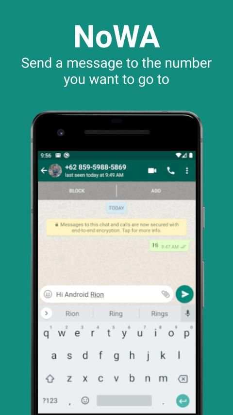 NoWA App (Free) - Send WA Message w/o save number screenshot 1