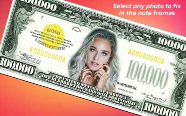 Currency photo frames photo editor app screenshot 1