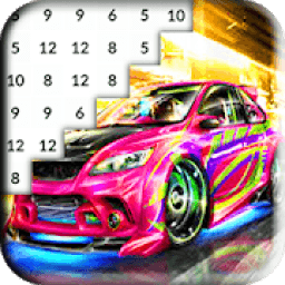 ikon Color by Number Speed Cars Pixel Art