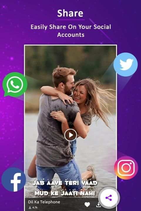 Photo + Music + Lyrics = Lyrical Video Status स्क्रीनशॉट 1