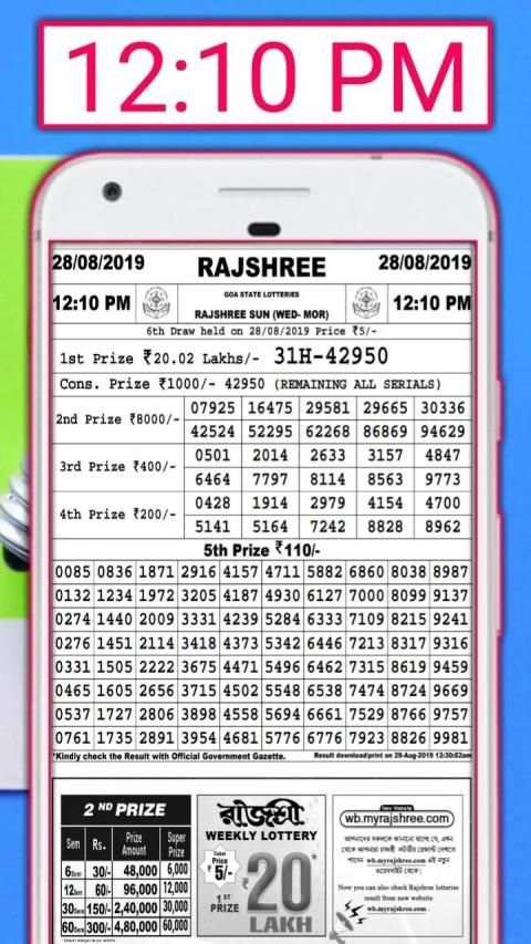 Goa Rajshree Lottery Result स्क्रीनशॉट 4