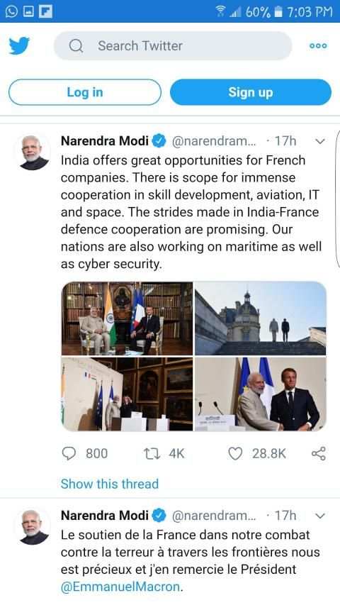 Narendra Modi Tweets screenshot 2