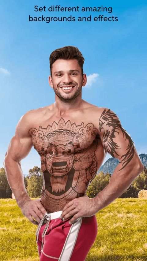 Six Pack Tattoo Body Style Photo Maker screenshot 2