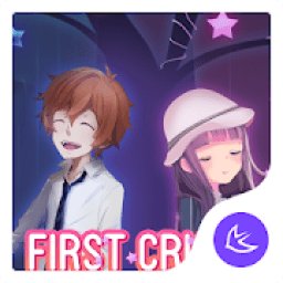 Cartoon love heart APUS launcher free theme आइकन