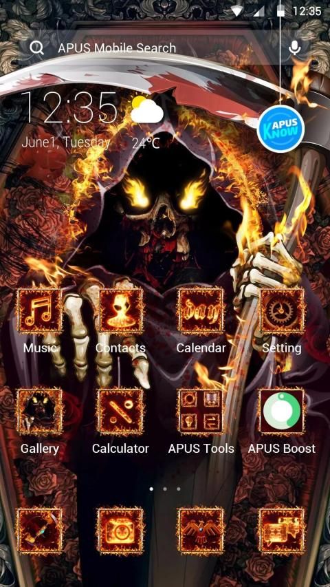 Flames Hell Moloch-APUS Launcher theme स्क्रीनशॉट 4