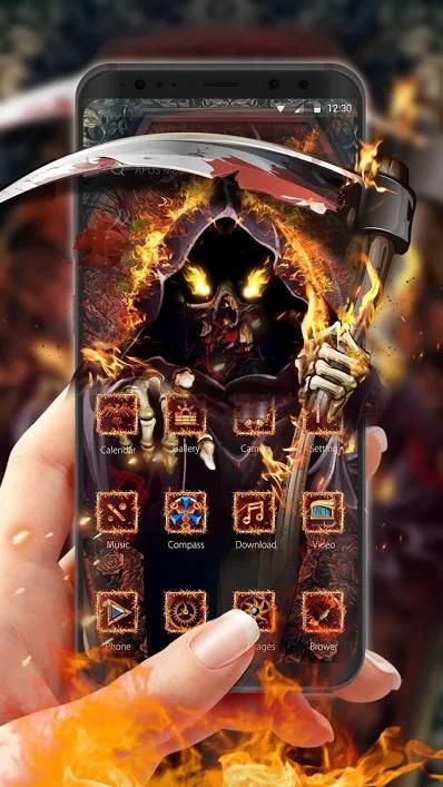 Flames Hell Moloch-APUS Launcher theme स्क्रीनशॉट 3