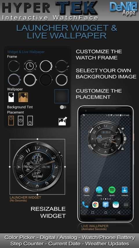 Hyper Tek HD WatchFace Widget & Live Wallpaper screenshot 29