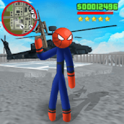 Spider Stickman Rope Hero Crime Shoot आइकन