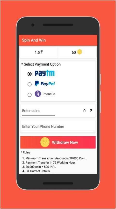 Spin & Win (Earn Real Money) स्क्रीनशॉट 1