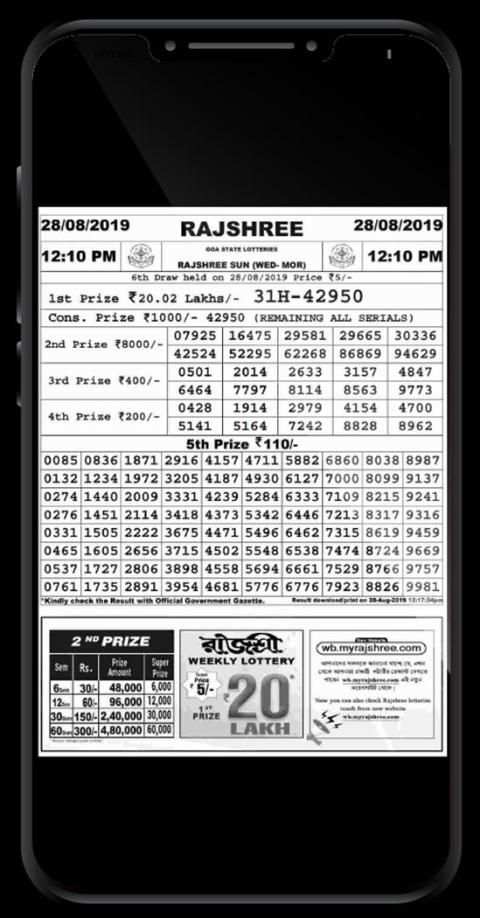 Rajshree Lottery Result स्क्रीनशॉट 3
