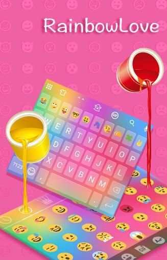 Rainbow Love - Emoji Keyboard with Call Screening स्क्रीनशॉट 6