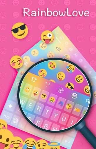 Rainbow Love - Emoji Keyboard with Call Screening स्क्रीनशॉट 7