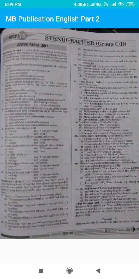 SSC : MB Publication English Book Part 2 स्क्रीनशॉट 3