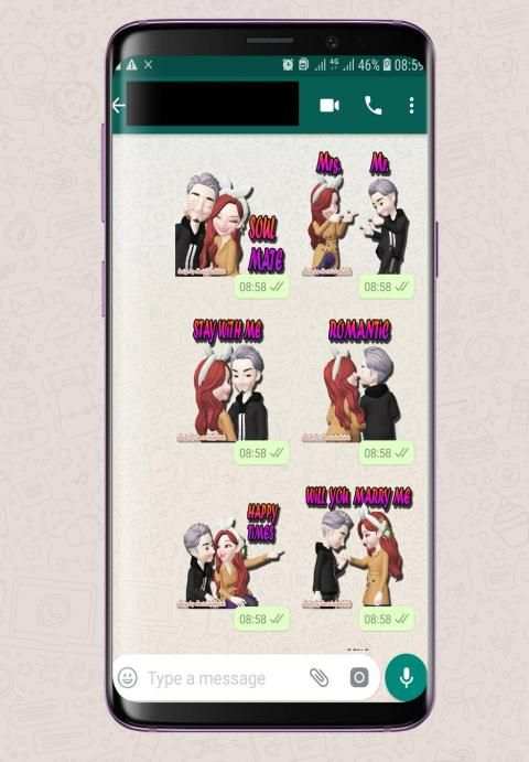 Pasangan Romantis Stiker Love WAStickerApps screenshot 4