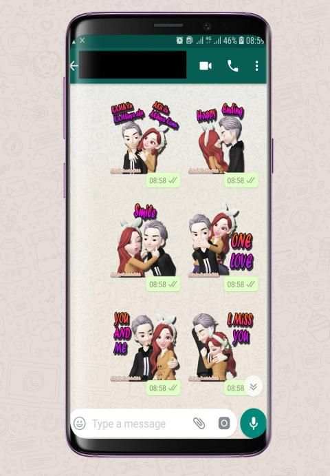 Pasangan Romantis Stiker Love WAStickerApps screenshot 1