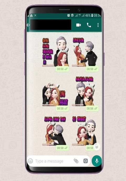 Pasangan Romantis Stiker Love WAStickerApps screenshot 3
