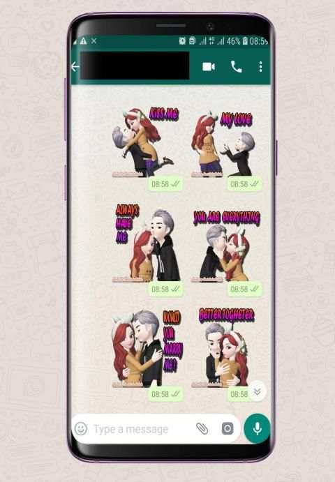 Pasangan Romantis Stiker Love WAStickerApps screenshot 2