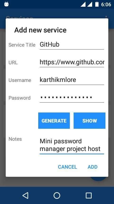 Mini Password Manager स्क्रीनशॉट 5