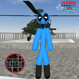 ikon Blue DedPool Stickman Rope Hero Gangstar Crime