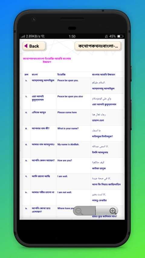 আরবি ভাষা শিক্ষা বই Arbi language bangla screenshot 2