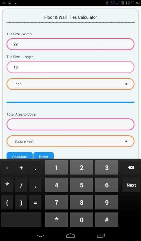Floor & Wall Tiles Calculator screenshot 5