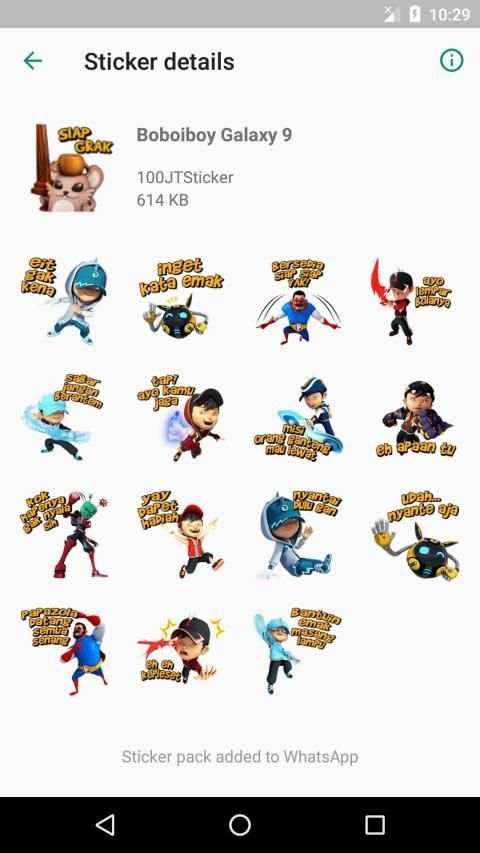 Sticker BoBoiBoy Galaxy WAStickerApps स्क्रीनशॉट 6
