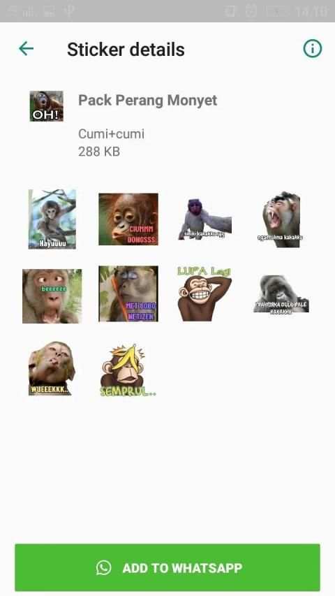 Perang Gambar Monyet - WAStickersApp screenshot 2