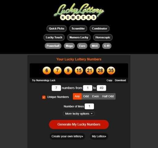 Lucky Lottery Number Generator screenshot 3