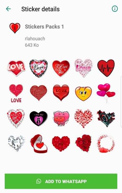 Autocollants d'amour pour WhatsApp - WAStickerApps screenshot 7