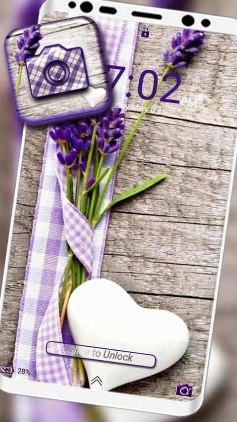 Lavender Heart Launcher Theme स्क्रीनशॉट 3